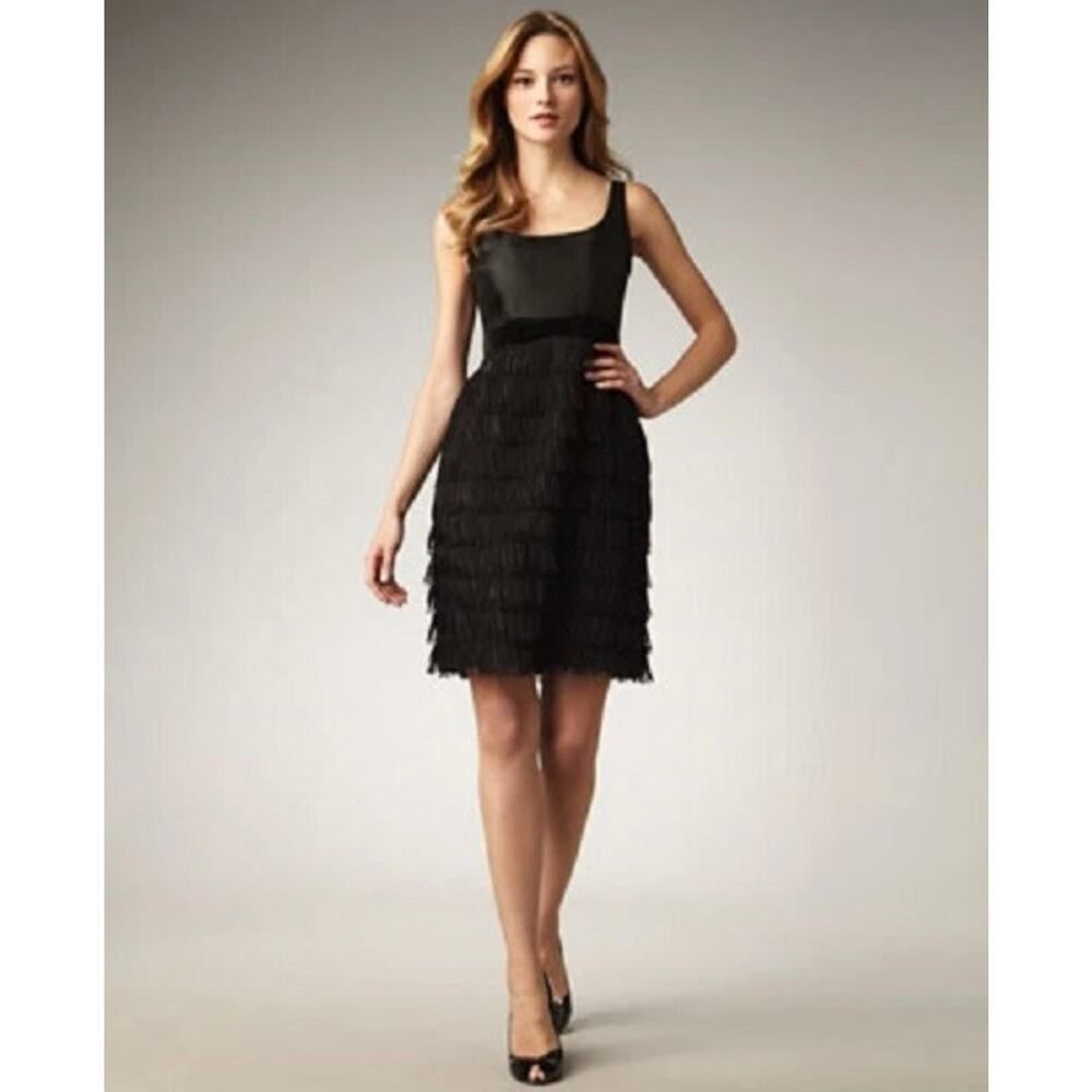 NWT Vintage Kate Spade New York Black Silk Fringe Dress – Size 14